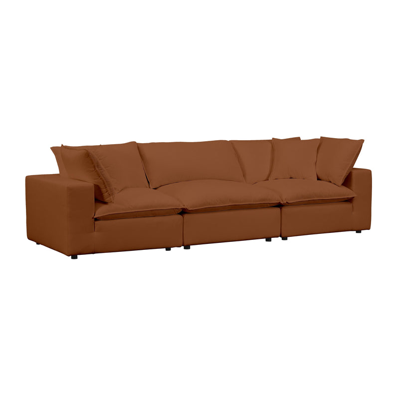 Cali 120" Performance Fabric Modular Sofa - Rust