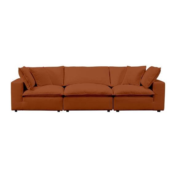 Cali 120" Performance Fabric Modular Sofa - Rust