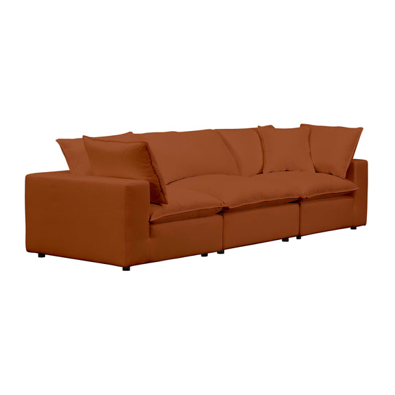 Cali 120" Performance Fabric Modular Sofa - Rust