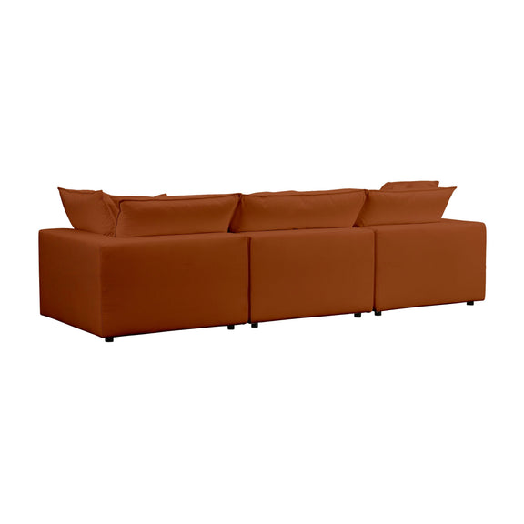 Cali 120" Performance Fabric Modular Sofa - Rust