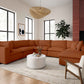 Cali Performance Fabric Ottoman - Rust