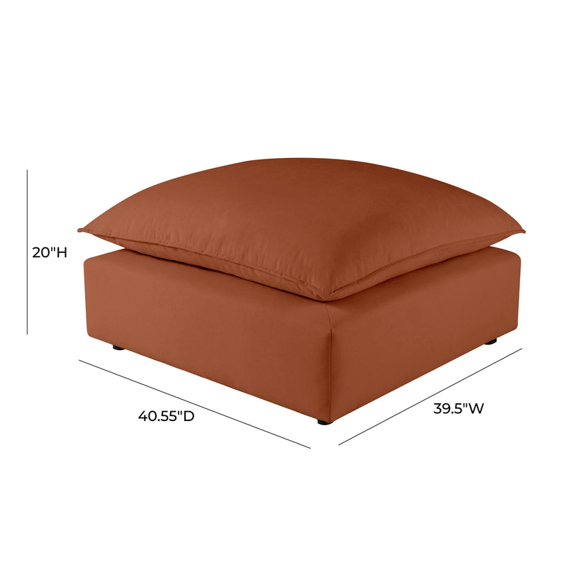 Cali Performance Fabric Ottoman - Rust
