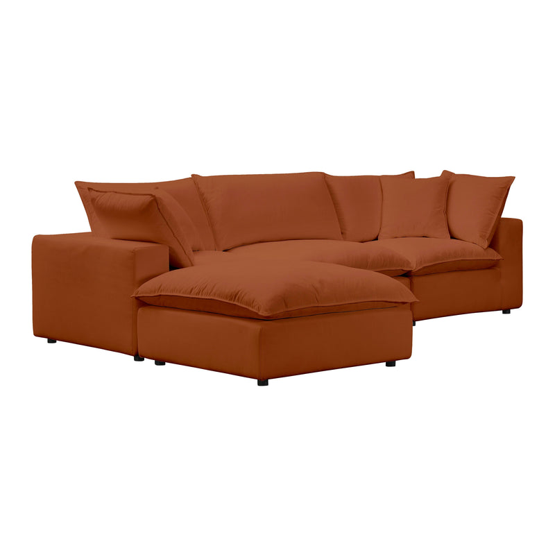 Cali Performance Fabric Ottoman - Rust