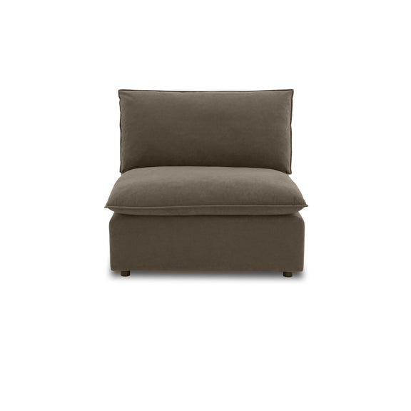 Cali Chocolate Brown Performance Velvet Armless Chair