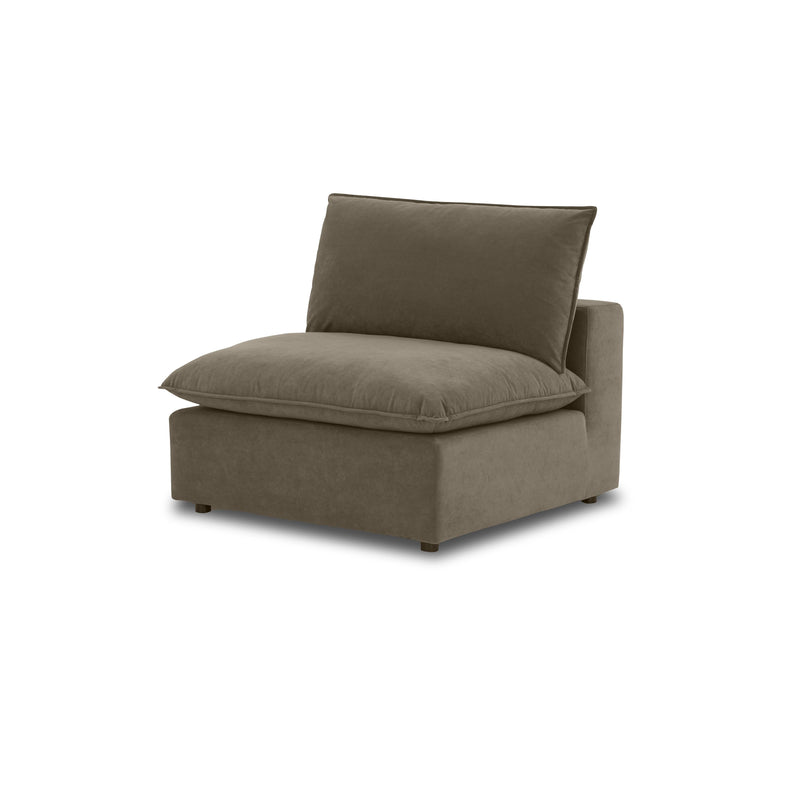 Cali Chocolate Brown Performance Velvet Armless Chair