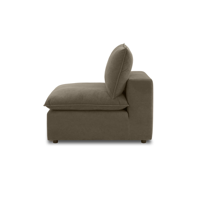 Cali Chocolate Brown Performance Velvet Armless Chair