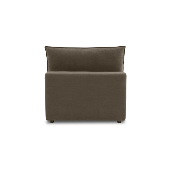 Cali Chocolate Brown Performance Velvet Armless Chair