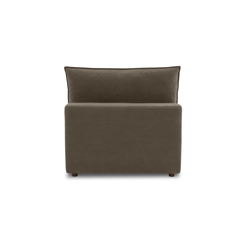 Cali Chocolate Brown Performance Velvet Armless Chair