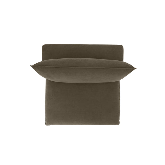 Cali Chocolate Brown Performance Velvet Armless Chair
