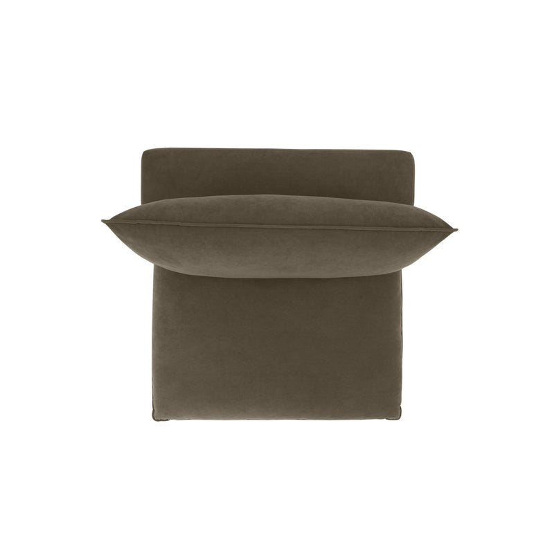 Cali Chocolate Brown Performance Velvet Armless Chair