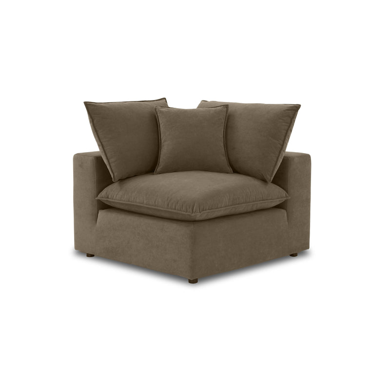 Cali Chocolate Brown Performance Velvet Corner Chair