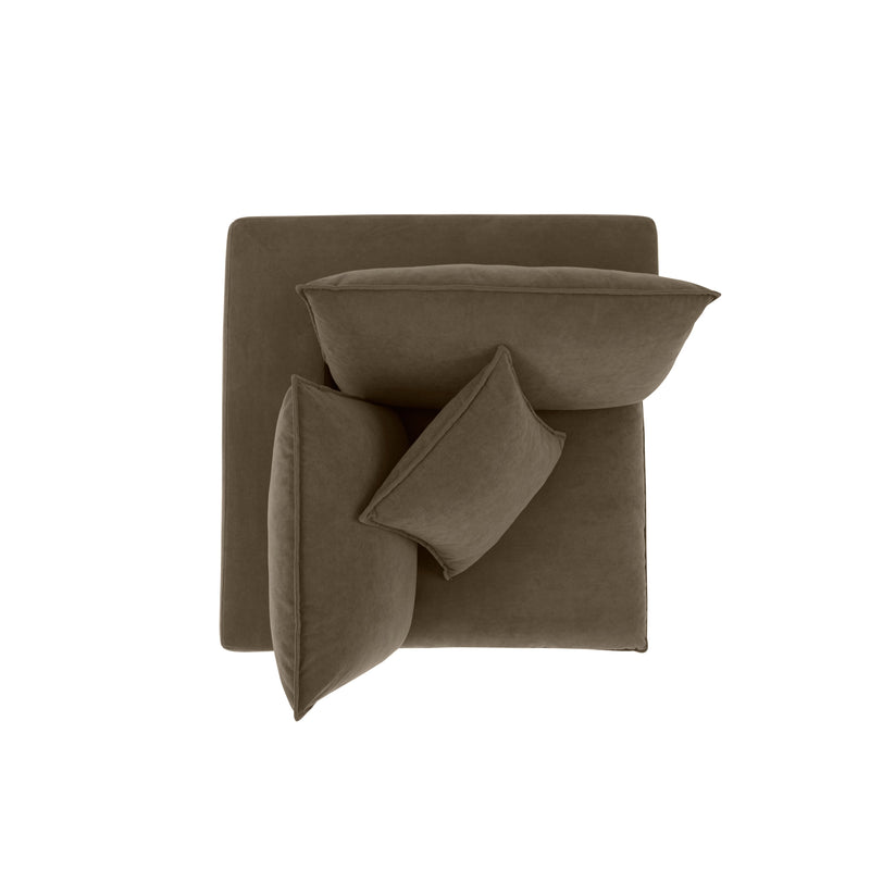 Cali Chocolate Brown Performance Velvet Corner Chair