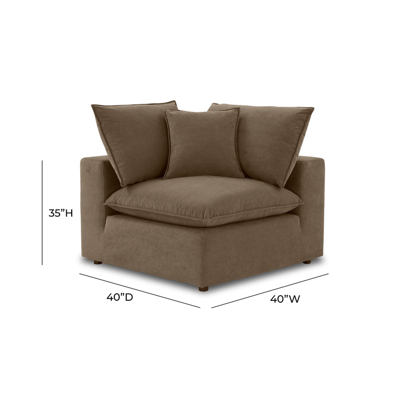 Cali Chocolate Brown Performance Velvet Corner Chair