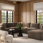 Cali 7-Piece Chocolate Brown Performance Velvet Large Chaise Sectional