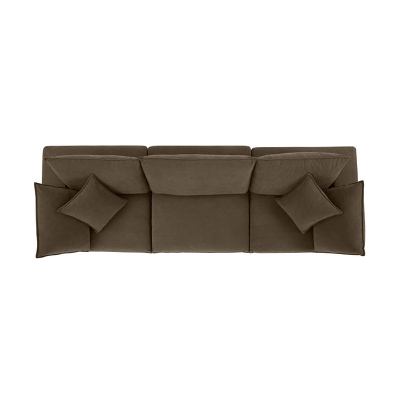 Cali 120" Chocolate Brown Performance Velvet Modular Sofa