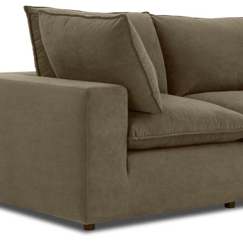 Cali 120" Chocolate Brown Performance Velvet Modular Sofa