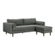 Cave 2-Piece Performance Velvet Sectional - Grey