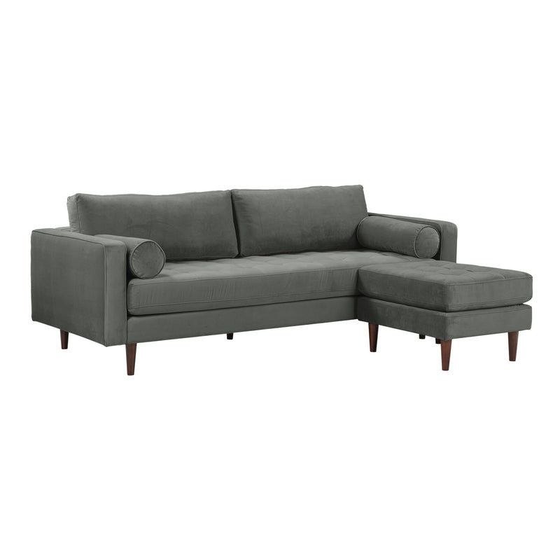 Cave 2-Piece Performance Velvet Sectional - Grey