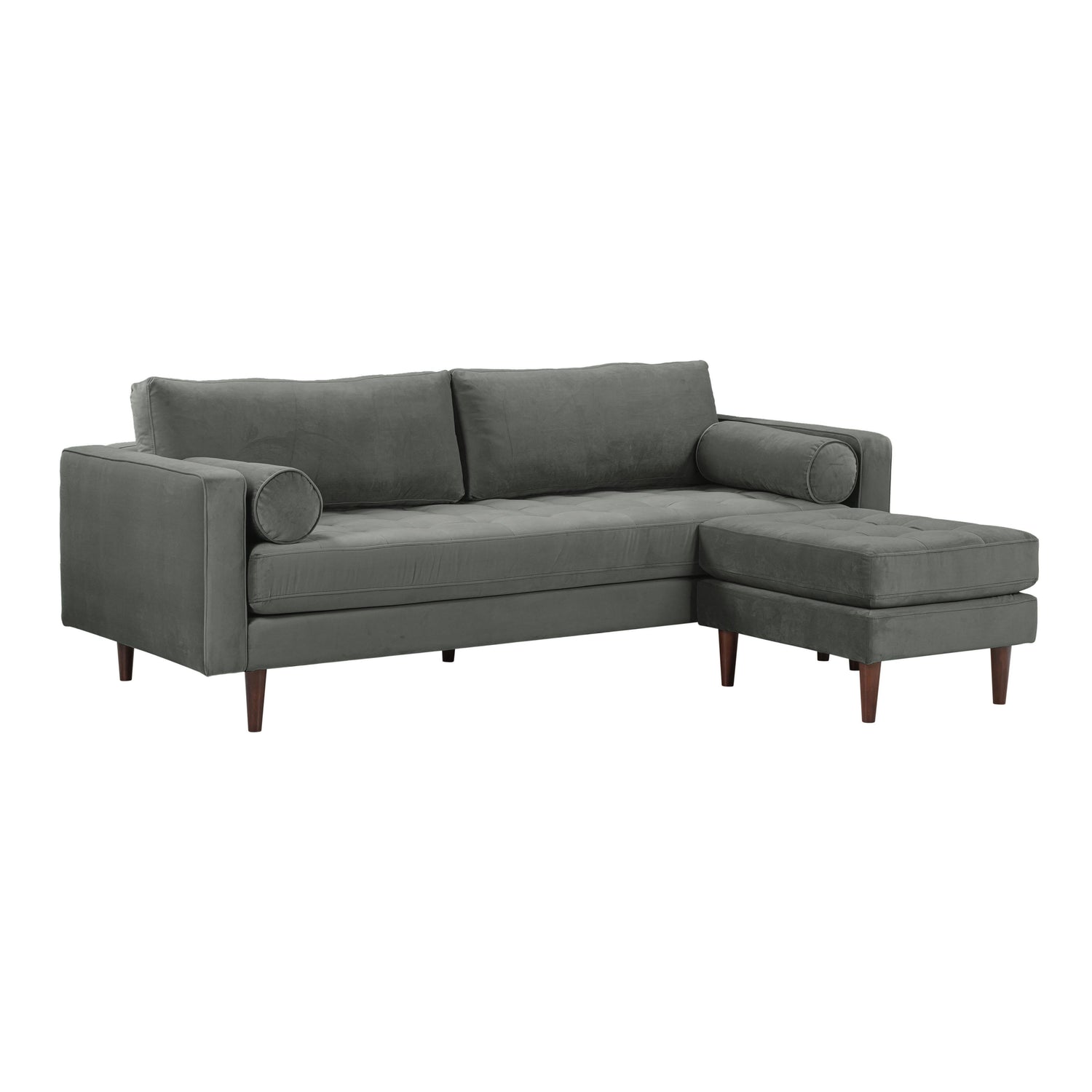 Cave 2-Piece Performance Velvet Sectional - Grey