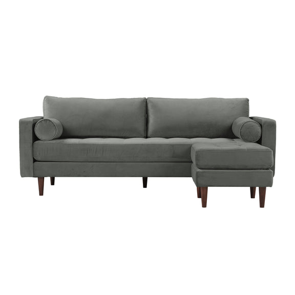 Cave 2-Piece Performance Velvet Sectional - Grey