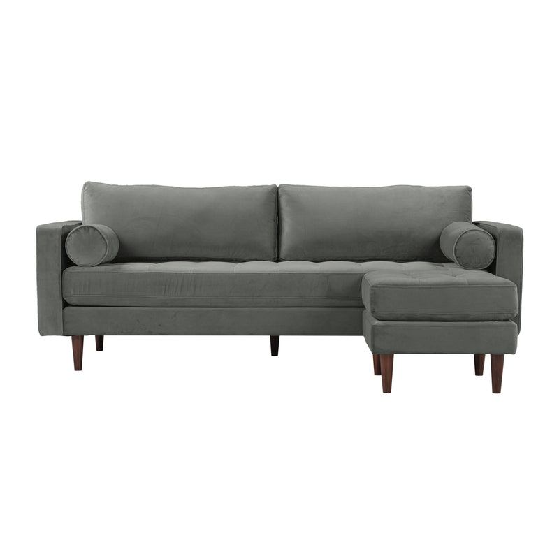 Cave 2-Piece Performance Velvet Sectional - Grey