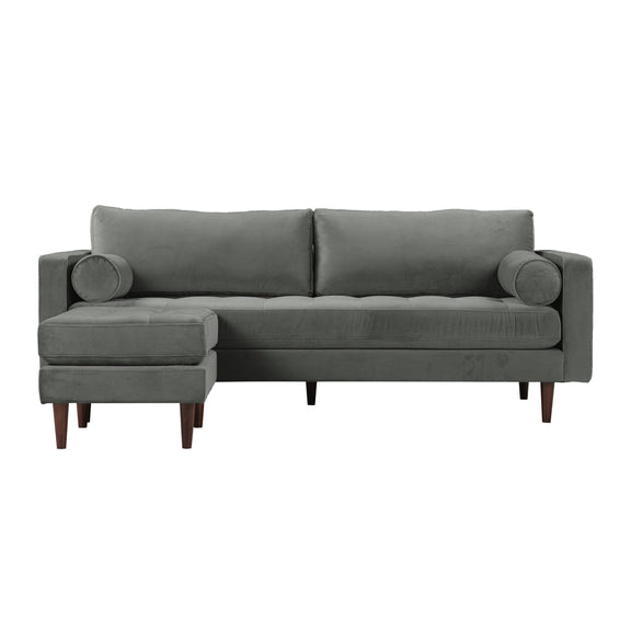 Cave 2-Piece Performance Velvet Sectional - Grey