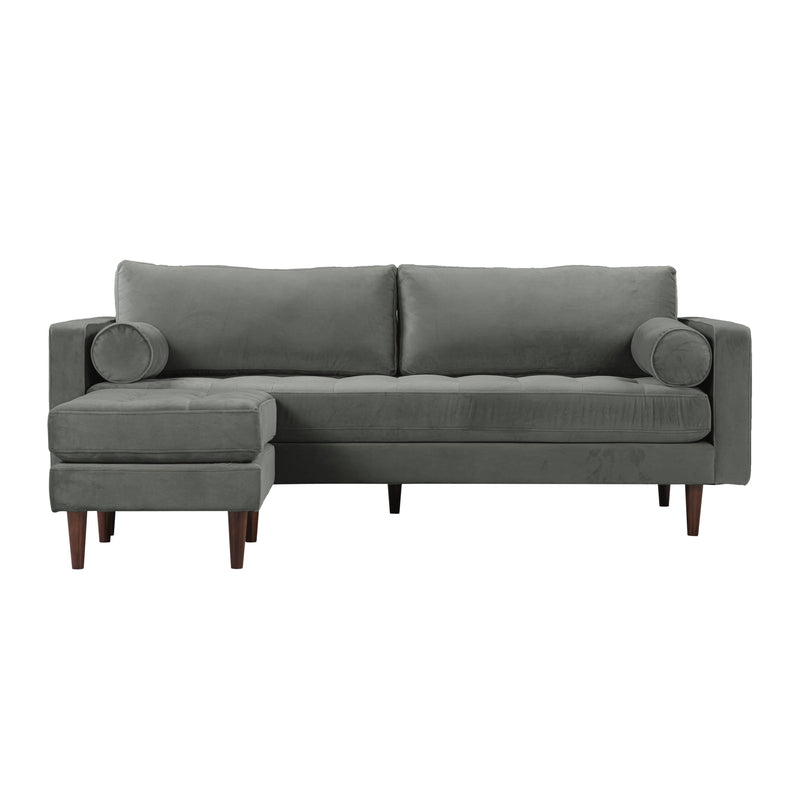 Cave 2-Piece Performance Velvet Sectional - Grey