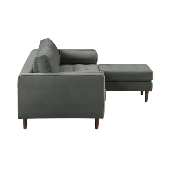 Cave 2-Piece Performance Velvet Sectional - Grey
