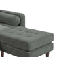 Cave 2-Piece Performance Velvet Sectional - Grey