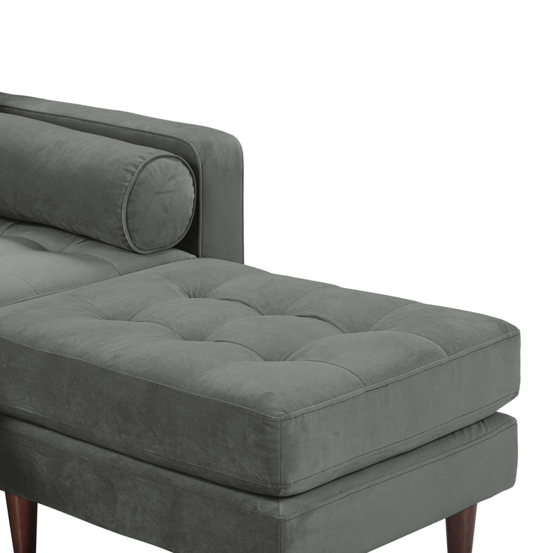 Cave 2-Piece Performance Velvet Sectional - Grey