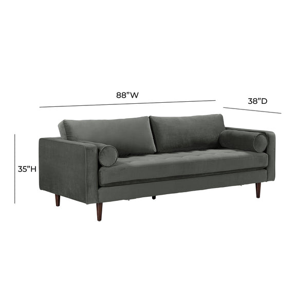 Cave 88" Performance Velvet Sofa - Grey