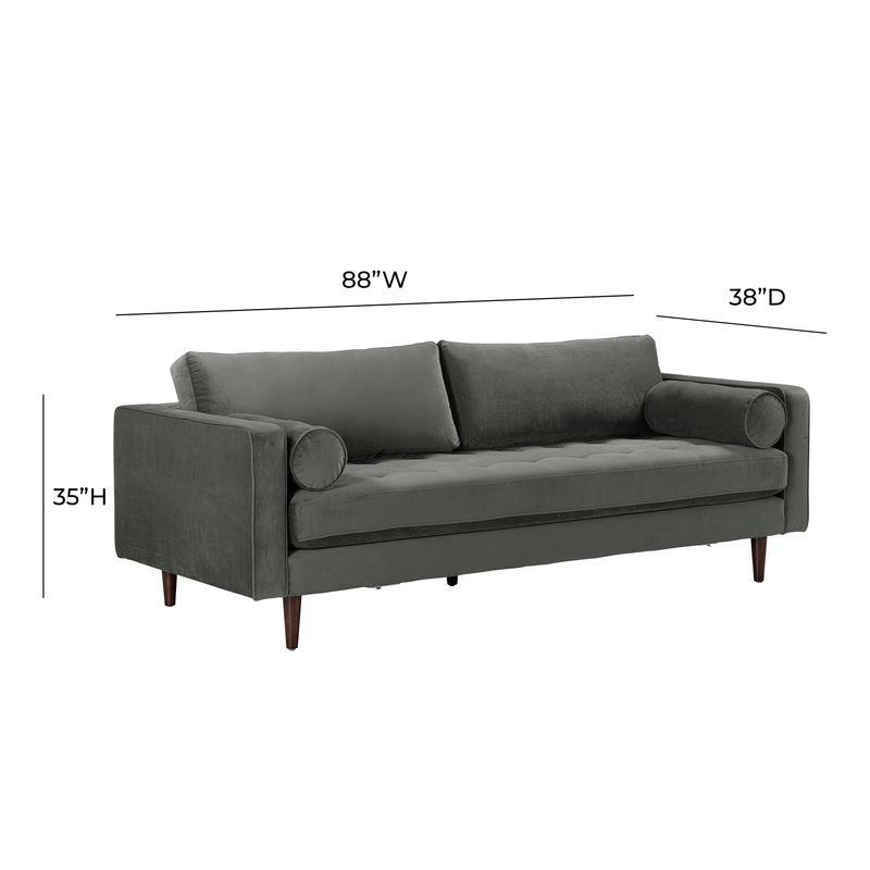 Cave 88" Performance Velvet Sofa - Grey