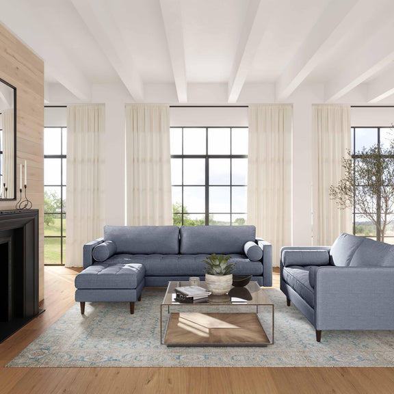 Cave 76" Tweed Loveseat - Navy