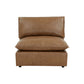 Cali Brown Leather Modular Armless Chair