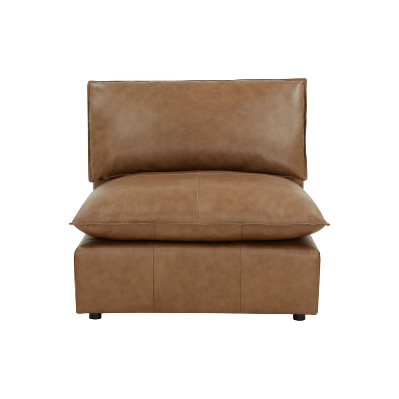 Cali Brown Leather Modular Armless Chair