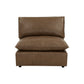 Cali Brown Leather Modular Armless Chair