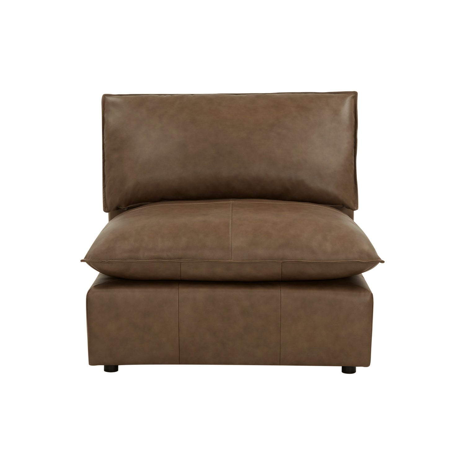 Cali Brown Leather Modular Armless Chair