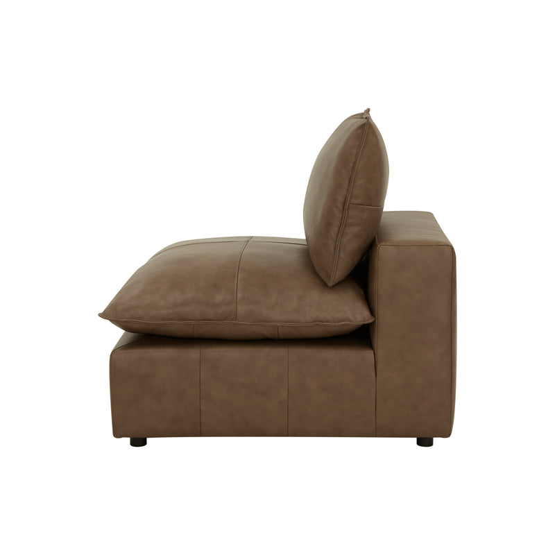 Cali Brown Leather Modular Armless Chair