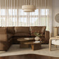Cali 5-Piece Brown Leather Modular L-Sectional