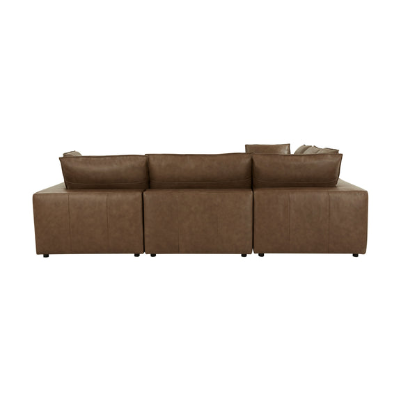 Cali 5-Piece Brown Leather Modular L-Sectional