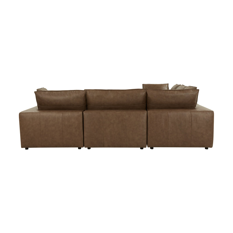 Cali 5-Piece Brown Leather Modular L-Sectional