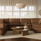 Cali 7-Piece Brown Leather Modular Large Chaise Sectional