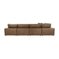Cali 7-Piece Brown Leather Modular Large Chaise Sectional