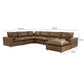 Cali 7-Piece Brown Leather Modular Large Chaise Sectional