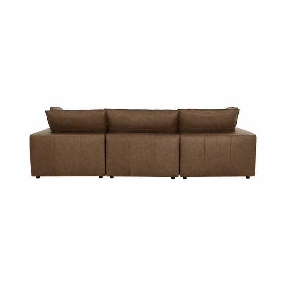 Cali 4-Piece Brown Leather Modular Sectional