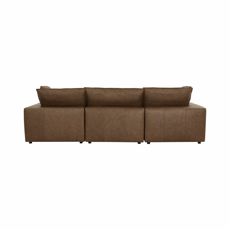 Cali 4-Piece Brown Leather Modular Sectional