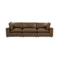 Cali 120" Brown Leather Modular Sofa