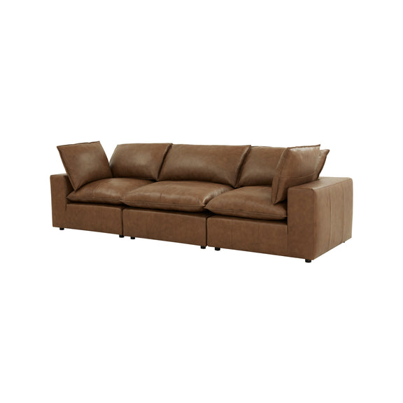 Cali 120" Brown Leather Modular Sofa