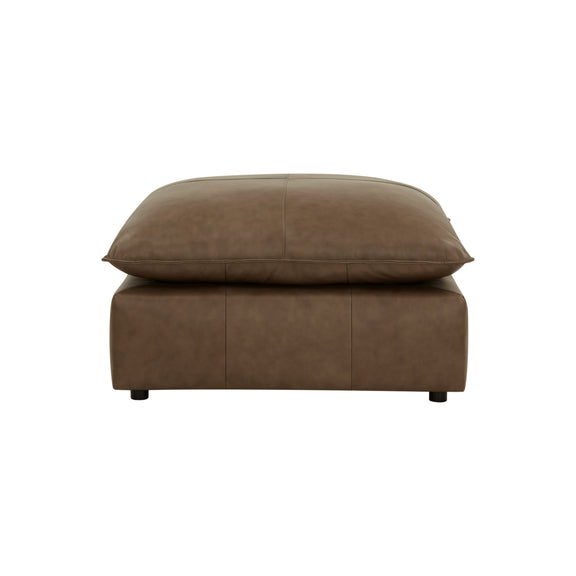 Cali Brown Leather Ottoman