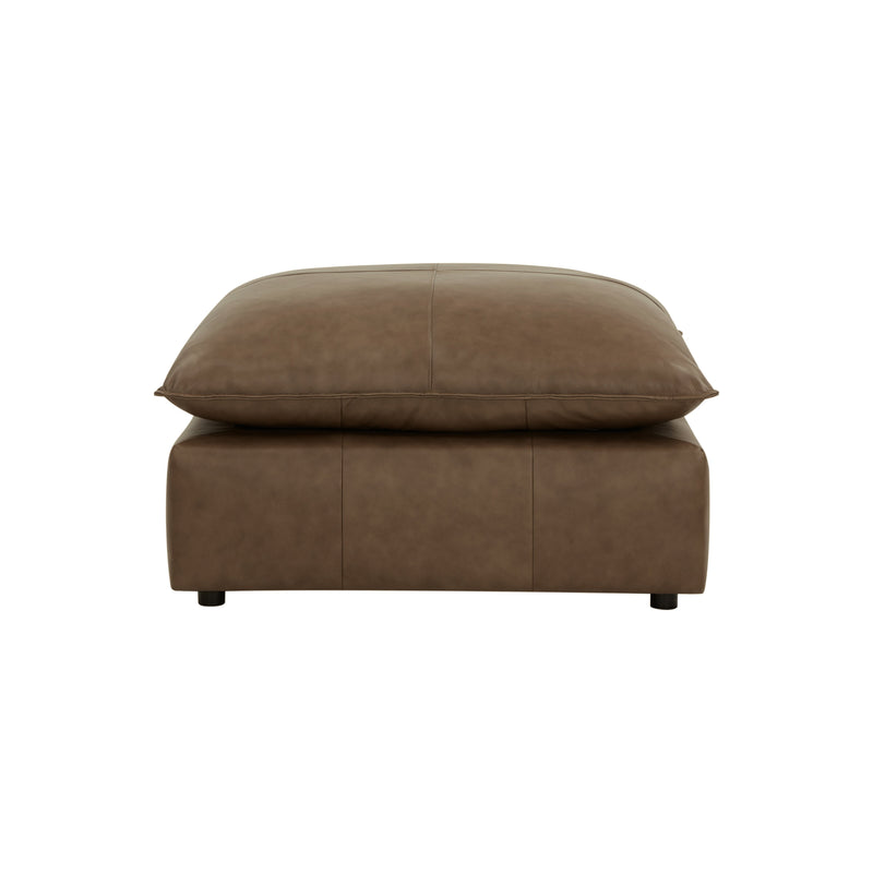 Cali Brown Leather Ottoman